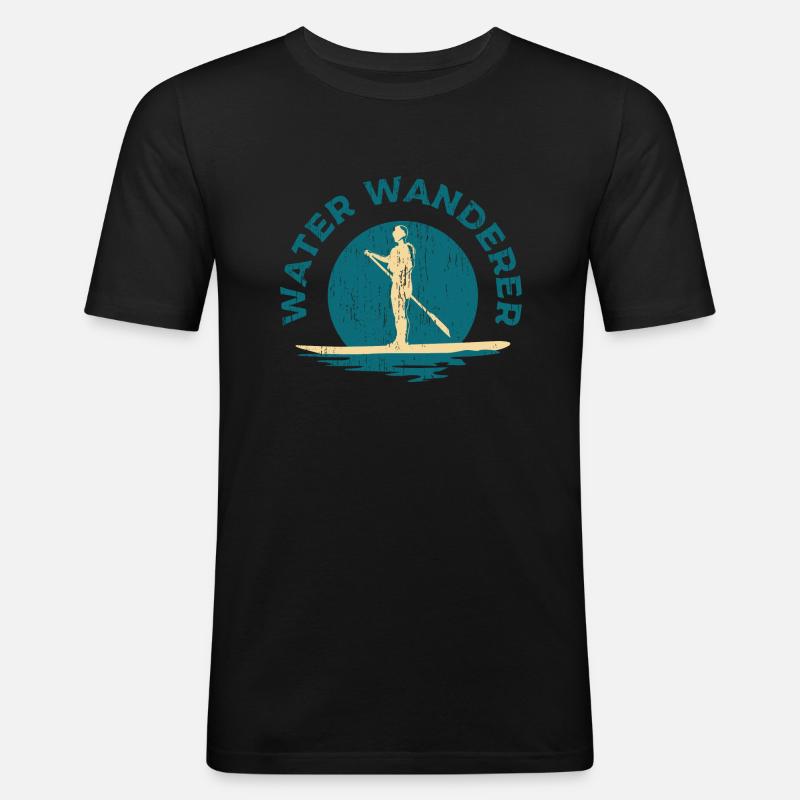 Paddle Board Wasser Geschenk - Männer Slim Fit T-Shirt - Schwarz