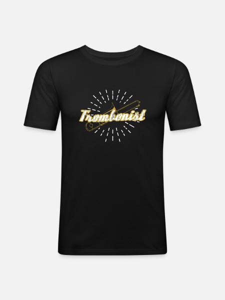 trombone - Men's Slim Fit T-Shirt - black