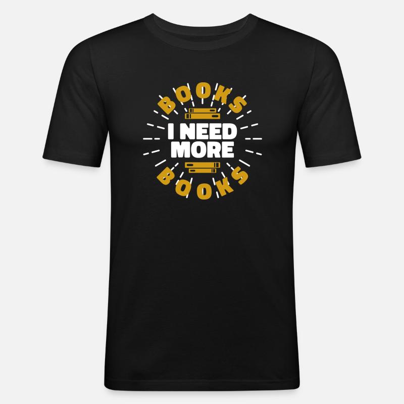 Bücher - Männer Slim Fit T-Shirt - Schwarz
