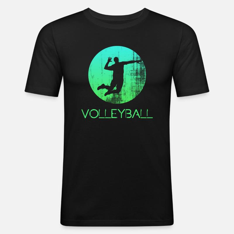 volleyball - Männer Slim Fit T-Shirt - Schwarz