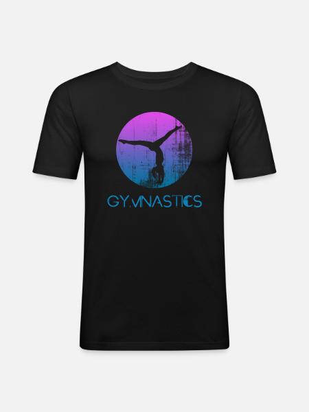 gymnastics gymnastics handstand - Men's Slim Fit T-Shirt - black