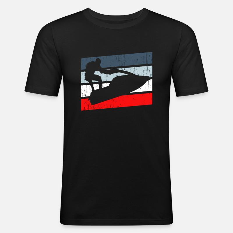 Jet Ski - Männer Slim Fit T-Shirt - Schwarz