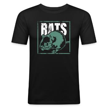 rat - T-shirt près du corps Homme - noir - Devant - Nik (191cm)