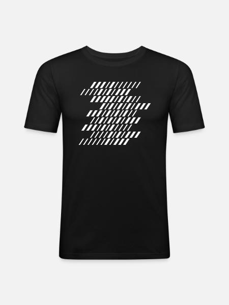 Conception de lignes géométriques - T-shirt près du corps Homme - noir