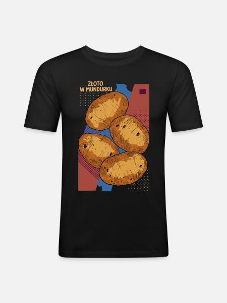 Or en mudurku - T-shirt près du corps Homme - noir