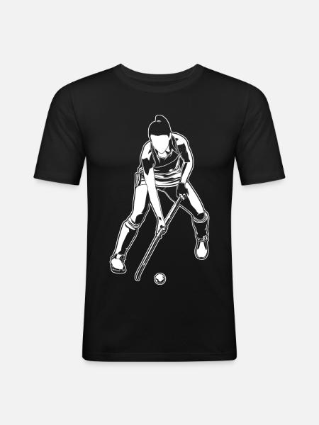 Feldhockey Mädchen - Männer Slim Fit T-Shirt - Schwarz