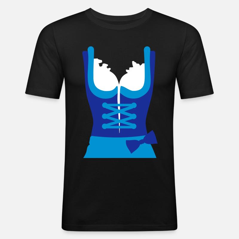 Dirndl - Männer Slim Fit T-Shirt - Schwarz