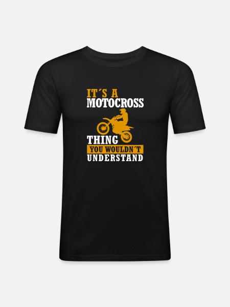 Motocross Motocrosser knallert Biker Motocross siger - Herre Slim Fit T-Shirt - sort