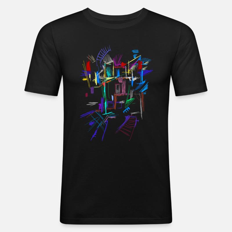 Architektur Muster - Männer Slim Fit T-Shirt - Schwarz