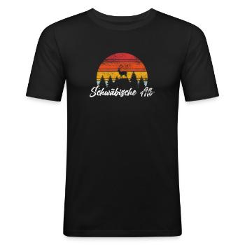 Schwäbische Alb Wandern Wanderurlaub Geschenk - Männer Slim Fit T-Shirt - Schwarz - Vorne - Nik (191cm)