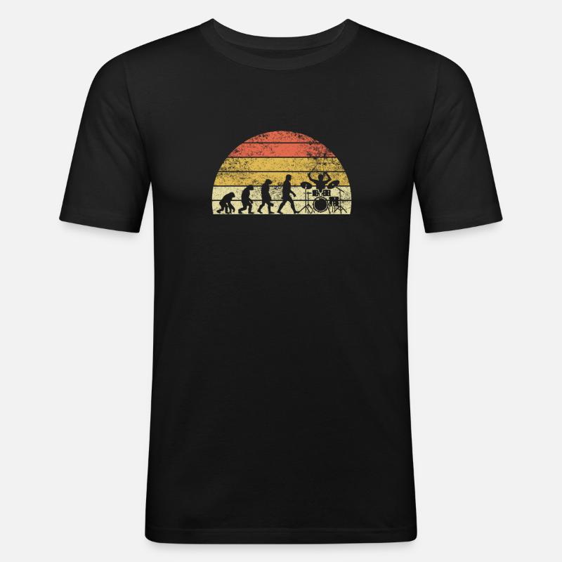 Batteur Evolution Sunset Schlagzeuger - T-shirt près du corps Homme - noir