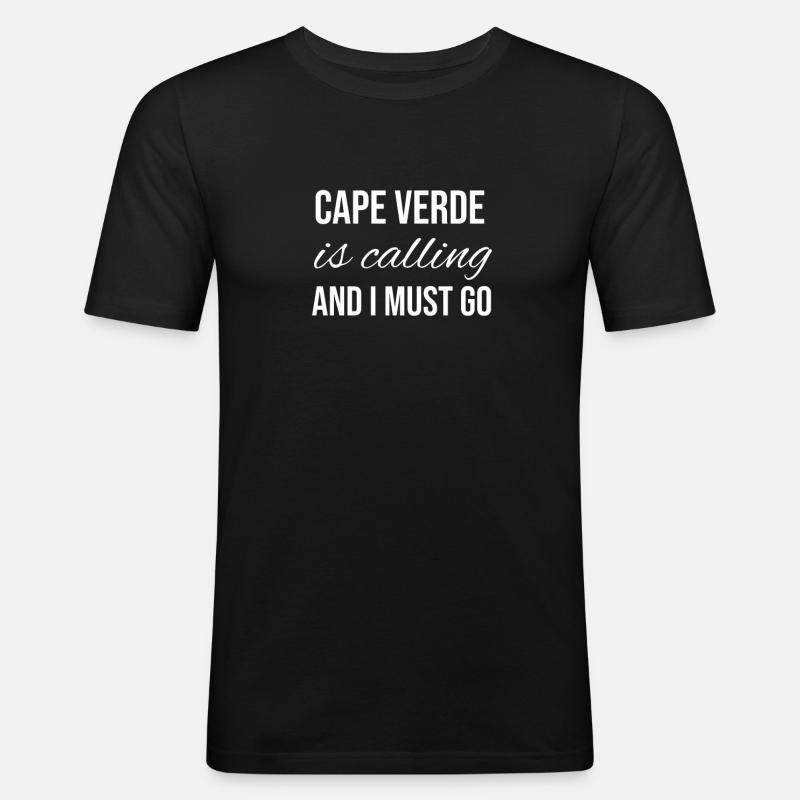 Cape Verde - Männer Slim Fit T-Shirt - Schwarz