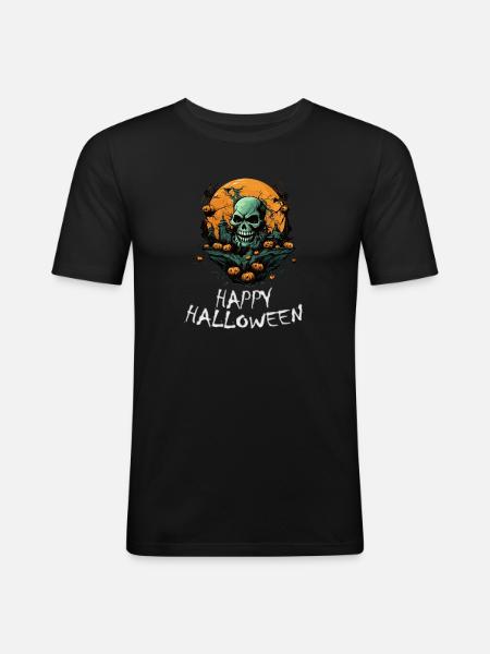 Halloween - Happy Halloween - Men's Slim Fit T-Shirt - black