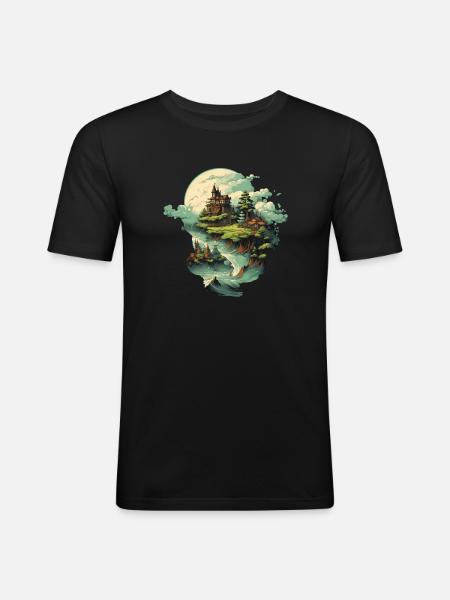 Landscape - Men's Slim Fit T-Shirt - black