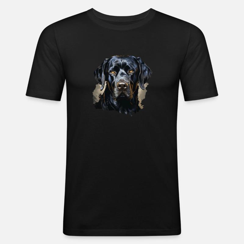 Hund - Männer Slim Fit T-Shirt - Schwarz