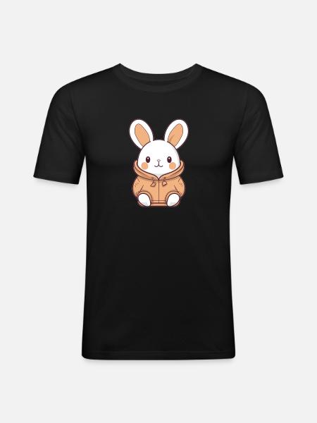 Bunny - Kawaii Style - Men's Slim Fit T-Shirt - black