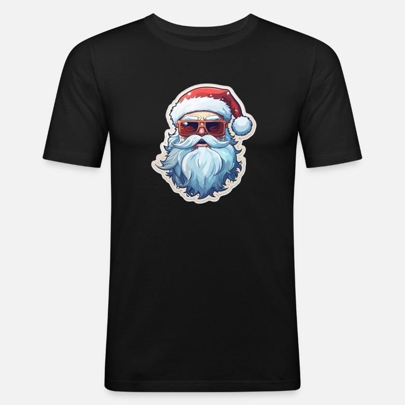 Weihnachtsmann - Illustration - Männer Slim Fit T-Shirt - Schwarz