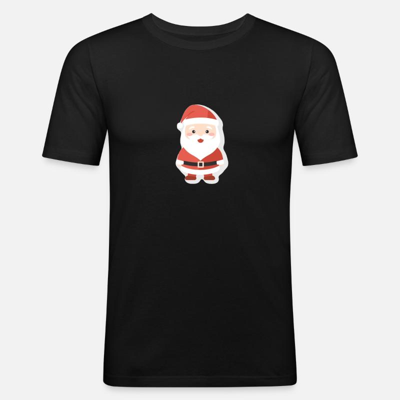 Weihnachtsmann - Illustration - Männer Slim Fit T-Shirt - Schwarz