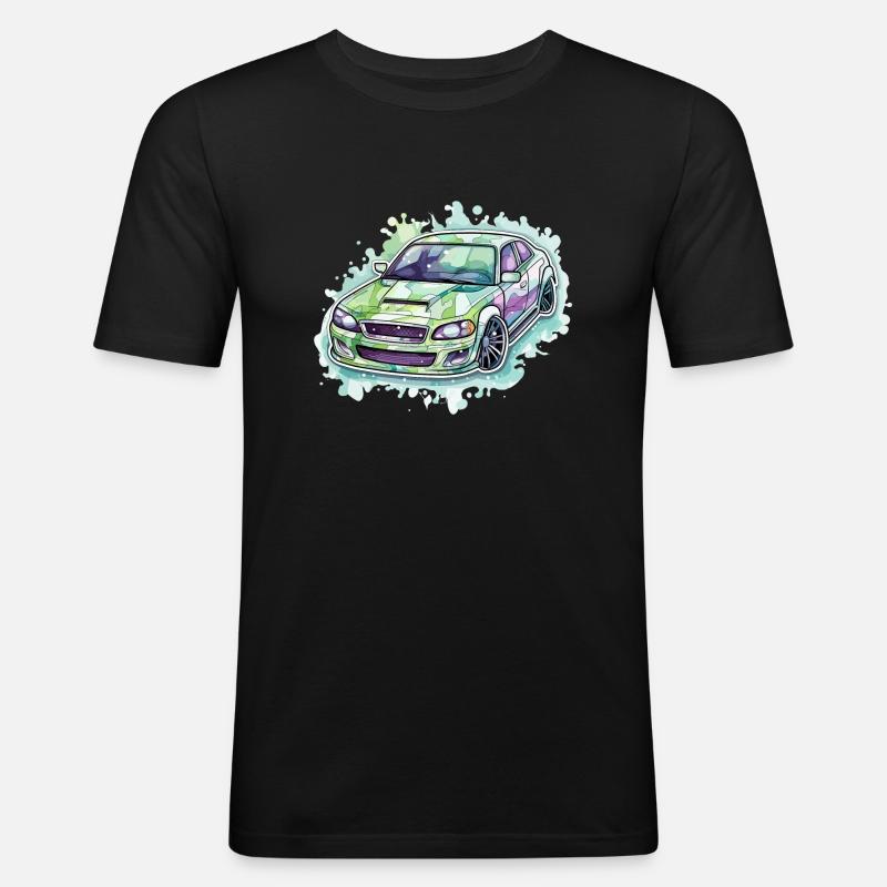 Auto - Illustration - Männer Slim Fit T-Shirt - Schwarz