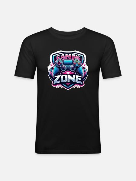 Gaming Zone - Controller Illustration - Men's Slim Fit T-Shirt - black