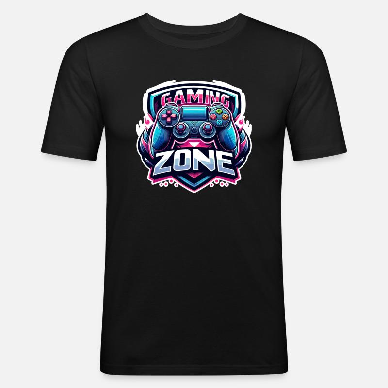 Gaming Zone - Controller Illustration - Männer Slim Fit T-Shirt - Schwarz