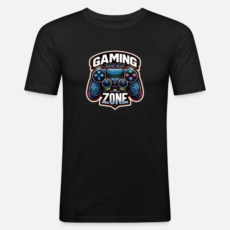 Gaming Zone - Controller Illustration - Men's Slim Fit T-Shirt - black
