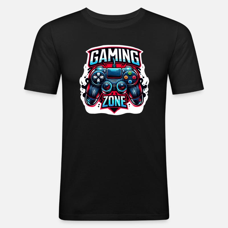 Gaming Zone - Controller Illustration - Männer Slim Fit T-Shirt - Schwarz