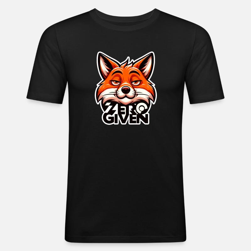 Zero Given - Fox Illustration - Men's Slim Fit T-Shirt - black