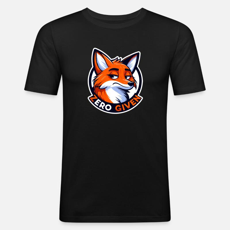 Zero Given - Fox Illustration - Men's Slim Fit T-Shirt - black