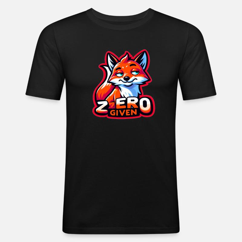 Zero Given - Fuchs Illustration - Männer Slim Fit T-Shirt - Schwarz