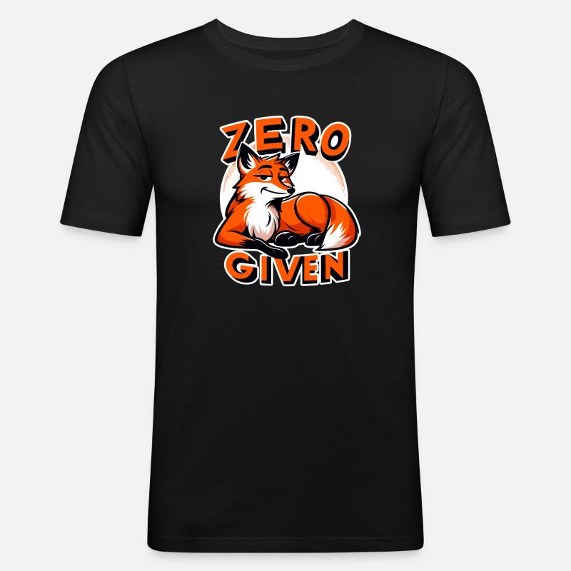 Zero Given - Fox Illustration - Men's Slim Fit T-Shirt - black