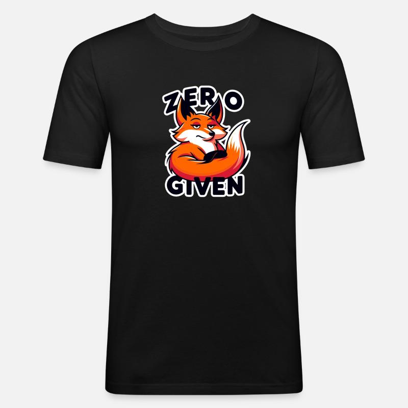 Zero Given - Fuchs Illustration - Männer Slim Fit T-Shirt - Schwarz