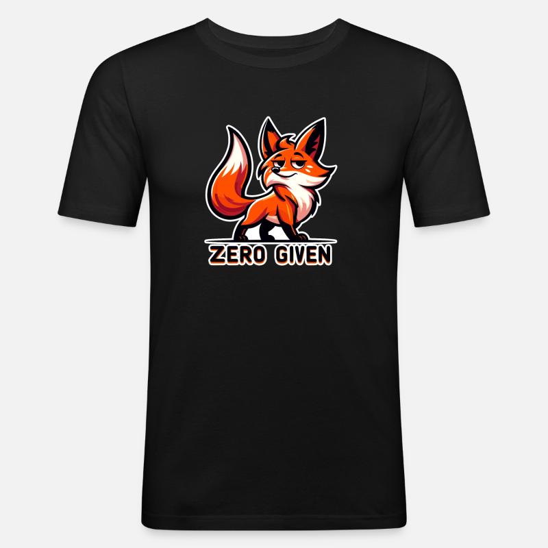 Zero Given - Fox Illustration - Men's Slim Fit T-Shirt - black