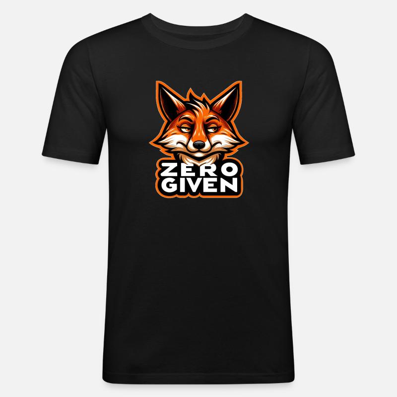 Zero Given - Fuchs Illustration - Männer Slim Fit T-Shirt - Schwarz