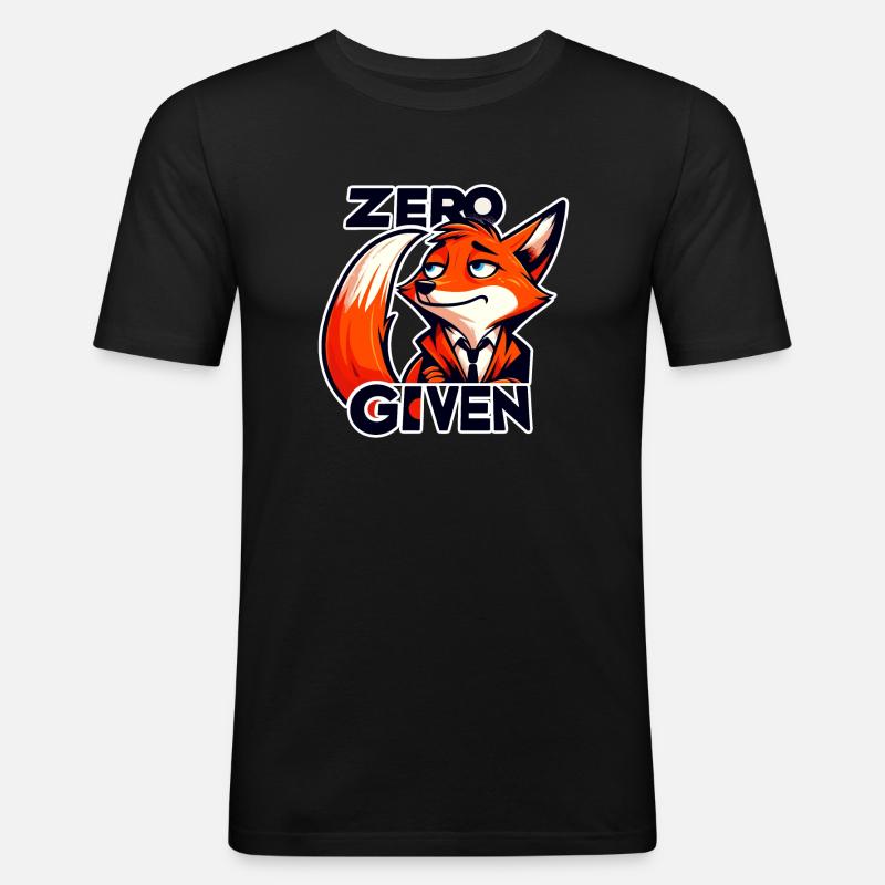 Zero Given - Fox Illustration - Men's Slim Fit T-Shirt - black