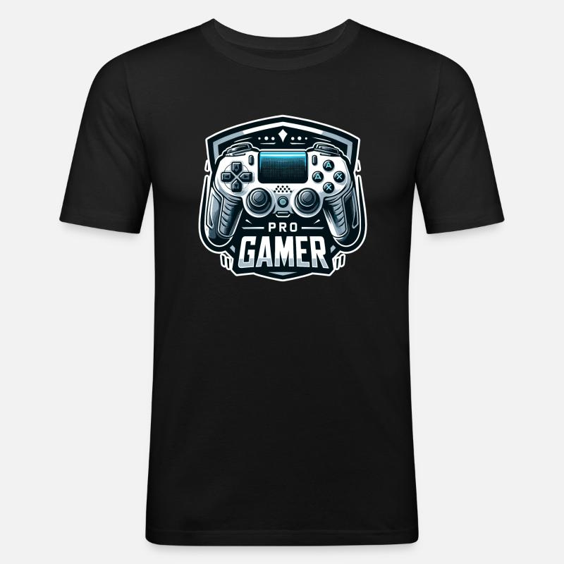 Pro Gamer - Controller Illustration - Men's Slim Fit T-Shirt - black
