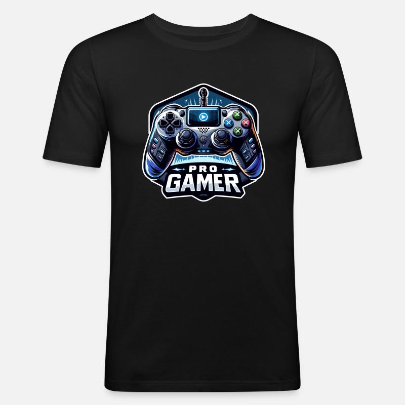 Pro Gamer - Controller Illustration - Männer Slim Fit T-Shirt - Schwarz