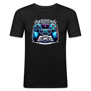 Pro Gamer - Controller Illustration - Men's Slim Fit T-Shirt - black - Front - Nik (191cm)