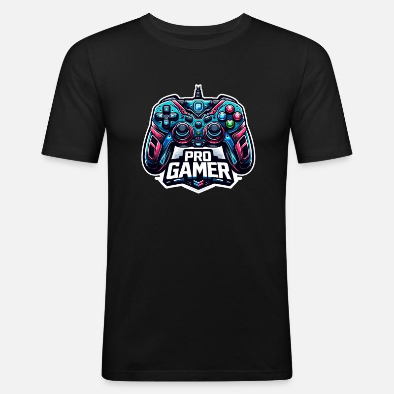 Pro Gamer - Controller Illustration - Men's Slim Fit T-Shirt - black