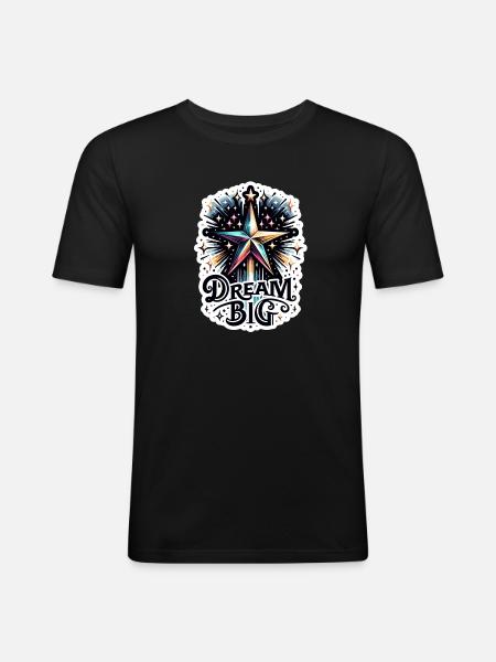 Dream Big - Shooting Star Illustration - Men's Slim Fit T-Shirt - black