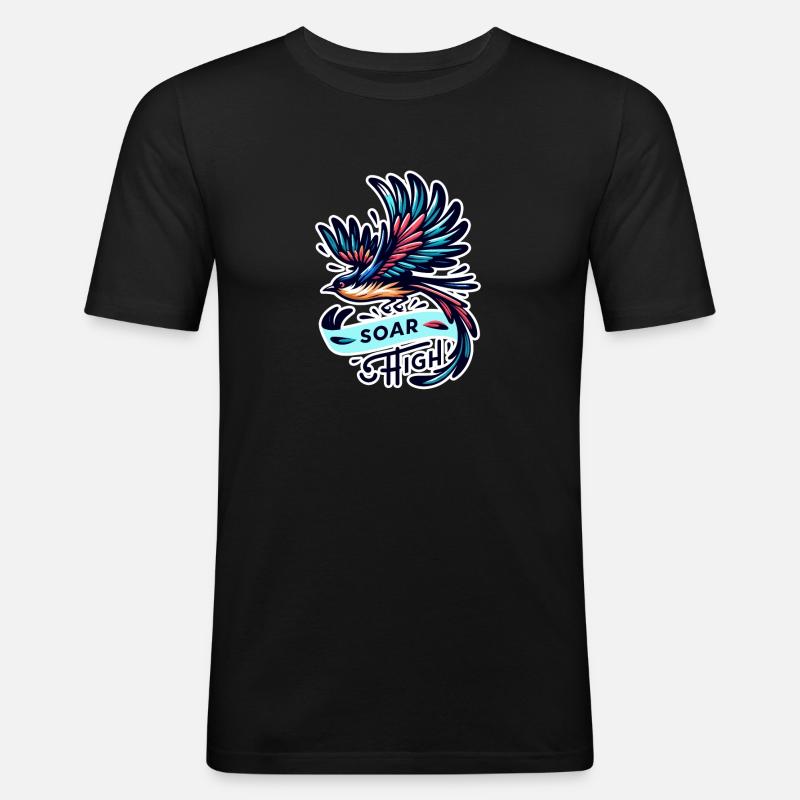 Soar High - Vogel Illustration - Männer Slim Fit T-Shirt - Schwarz
