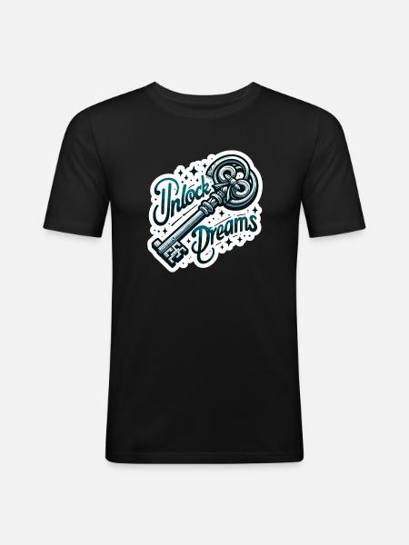 Unlock Dreams - Key Illustration - Men's Slim Fit T-Shirt - black