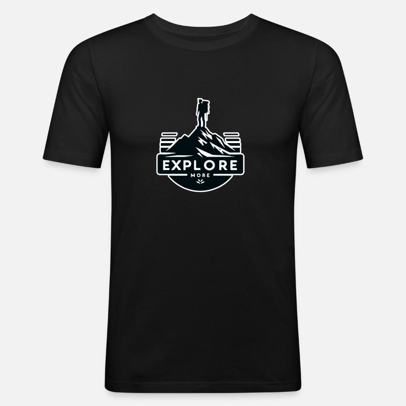 Explore more - Wanderer - Men's Slim Fit T-Shirt - black