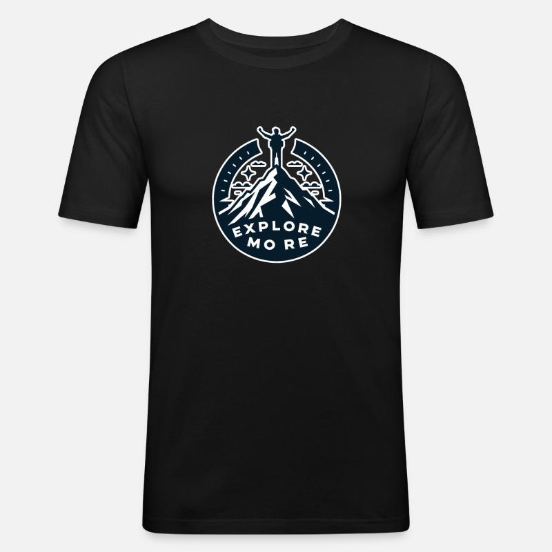 Explore more - Wanderer - Men's Slim Fit T-Shirt - black