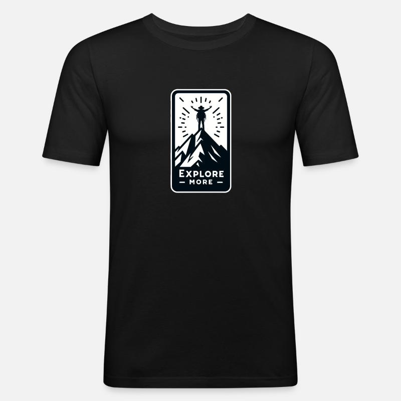 Explore more - Wanderer - Men's Slim Fit T-Shirt - black