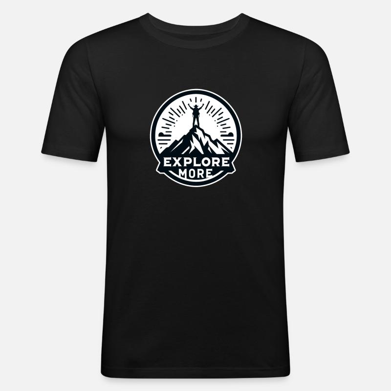 Explore more - Wanderer - Men's Slim Fit T-Shirt - black