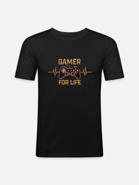Gamer for life - Men's Slim Fit T-Shirt - black
