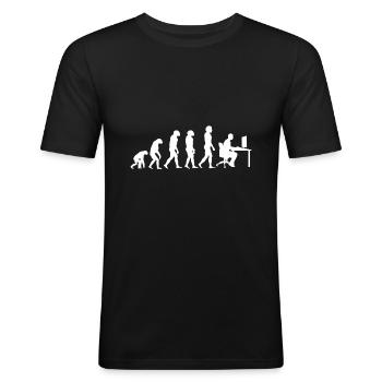 Gamer Evolution - Männer Slim Fit T-Shirt - Schwarz - Vorne - Nik (191cm)