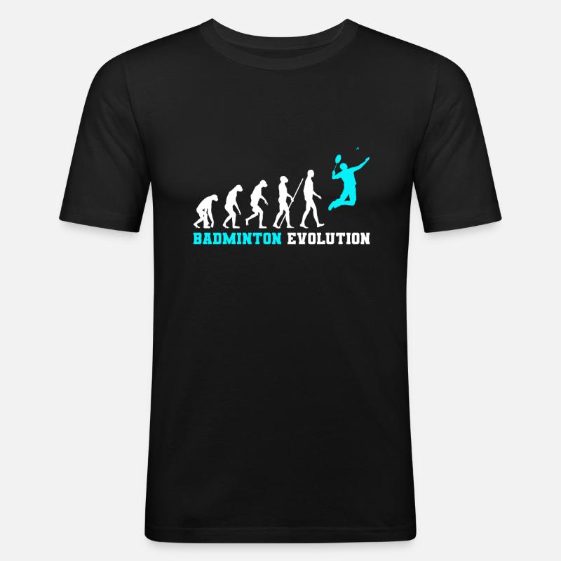 Badminton evolution - Men's Slim Fit T-Shirt - black