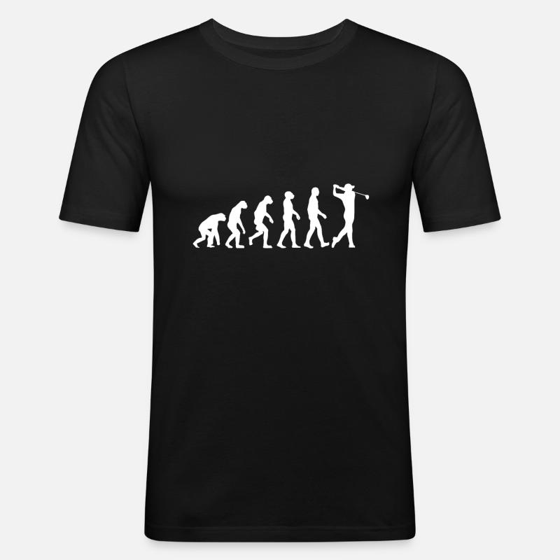Evolution du golf - T-shirt près du corps Homme - noir